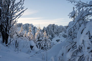 Suisse, Canton de Berne, Région Jaunpass, Depuis Hundsrügg, Près de Gastlosen, Ballade en raquettes