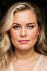Fototapeta premium Studio portrait of blonde woman on black background