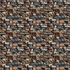 seamless texture of old wild stone masonry