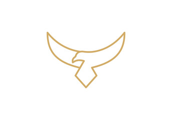 golden eagle logo set with linear style illustration vector design.	
