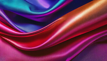 Fototapeta premium Deep silk satin. Shiny fabric. Soft wavy folds smooth. Elegant background with space