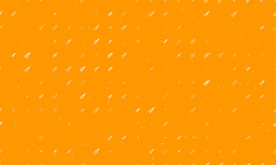 Seamless background pattern of evenly spaced white pliers symbols of different sizes and opacity. Vector illustration on orange background with stars
