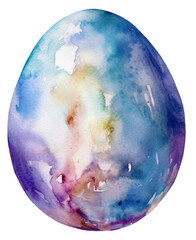 Obraz na płótnie Canvas Watercolor illustration of a purple Easter egg. Transparent background, png. Ai generated.