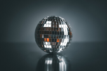 Silver disco ball as a background. 