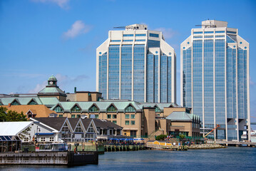 The busy Halifax waterfront in Nova Scotia, Canada - obrazy, fototapety, plakaty