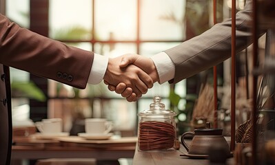 Business Colleagues Shaking Hands in Cooperation and Friendship