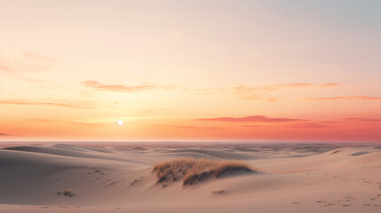 Fototapeta na wymiar Sunset over the dunes of the Baltic Sea