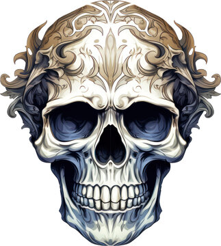 Illustration of skull png with transparent background