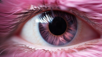 pink fluffy fur eye lens