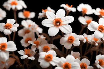 Peach fuzz colored petal flower. Abstract floral background.