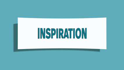 Inspiration symbol. A card in light green with word Inspiration. Isolated on white background.