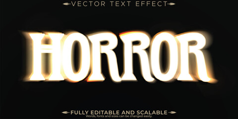 Horror movie text effect, editable vintage and scary text style
