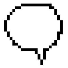 Fototapeta na wymiar Empty pixelated speech bubble. Chat speech or dialogue. Vector illustration 