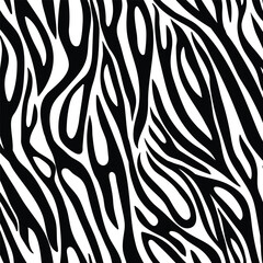 Black and white seamless tiger skin stripes pattern