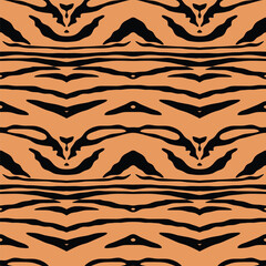 Hand drawn tiger stripes print seamless pattern