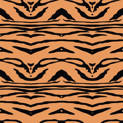 Hand drawn tiger stripes print seamless pattern