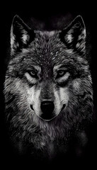 wolf head portrait