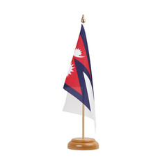 Nepal Flag, small wooden nepali table flag, isolated, alpha channel transparency, png