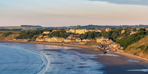 View of Filey from Filey Brigg on the Yorkshire coast, taken just after sunrise.