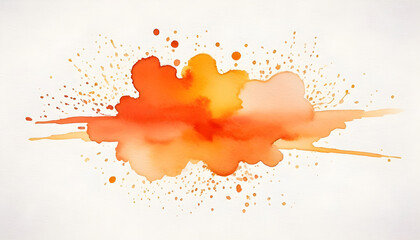 Orange watercolor square stain