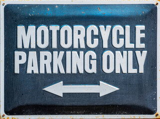 Sign Motorcycle parking only isolated. 