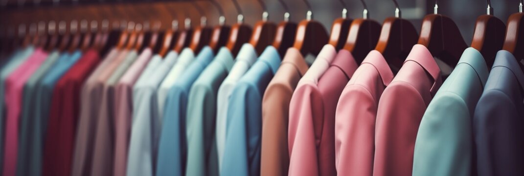 Anz&uuml;ge und Hemden in einem Luxusshop eines Herrenausstatters