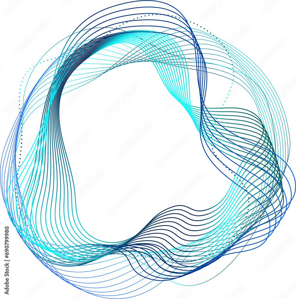 Aufkleber big data, network connectivity structure, data transfer. curved frame made of dynamic neon curved li