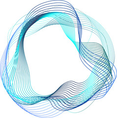 Big data, network connectivity structure, data transfer. Curved frame made of dynamic neon curved...