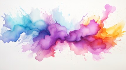 Generative AI image of a pastel watercolor splash white background