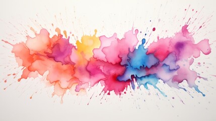 Generative AI image of a pastel watercolor splash white background