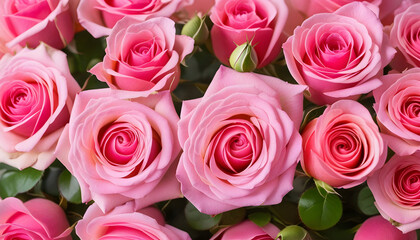 Pink rose flowers in a floral arrangement 