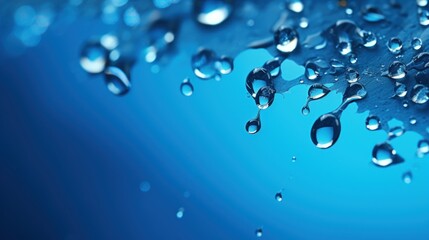Drops on blue background UHD wallpaper