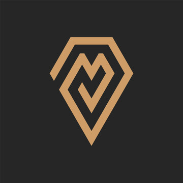 Letter V or M diamond logo design