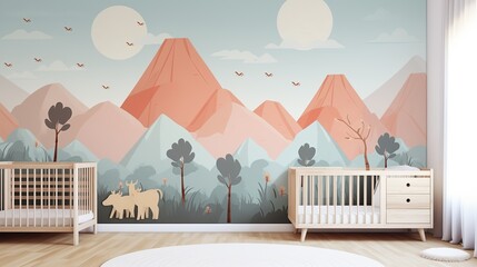 Fundo infantil, lindo papel de parede para quarto de bebê