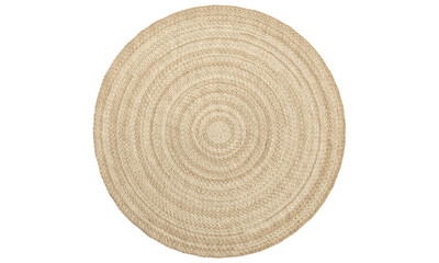 Fototapeta na wymiar Natural braided round jute rug. 3d render