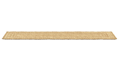 Natural braided runner jute rug. 3d render