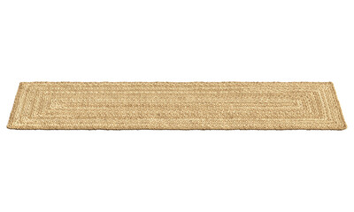 Natural braided runner jute rug. 3d render