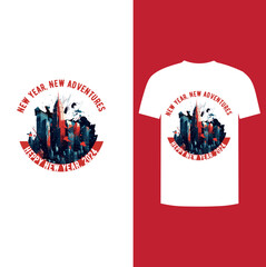 Happy New Year typography t-shirt design 