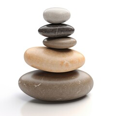 Fototapeta na wymiar A stack of rocks sitting on top of each other, zen pyramide made of pebbles