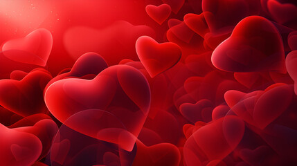 Amazing Red Heart Shapes for Valentines Day Background, Background with red hearts for Valentine's Day.