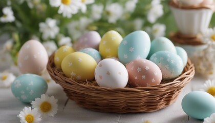 Obraz na płótnie Canvas Spring Easter Egg Basket