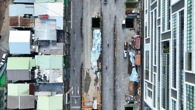 Mass Rapid Transit construction site.