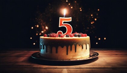5 years Birthday cake 