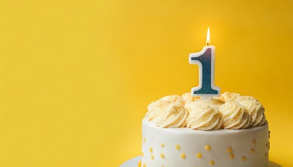 1 years Birthday cake  - obrazy, fototapety, plakaty
