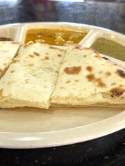 Close up of naan cheese