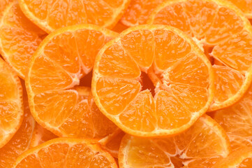 fresh juicy sliced ​​tangerines, background of sliced ​​tangerines 6