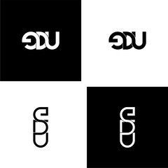 edu typography letter monogram logo design set