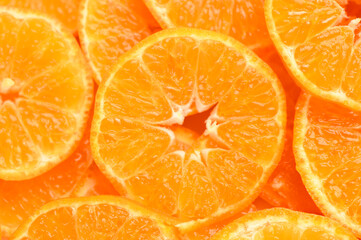 fresh juicy sliced ​​tangerines, background of sliced ​​tangerines 22