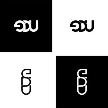 edu typography letter monogram logo design set