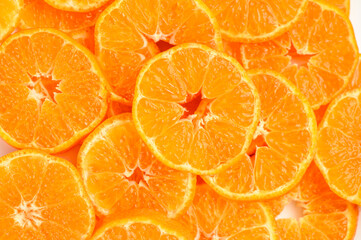 fresh juicy sliced ​​tangerines, background of sliced ​​tangerines 20